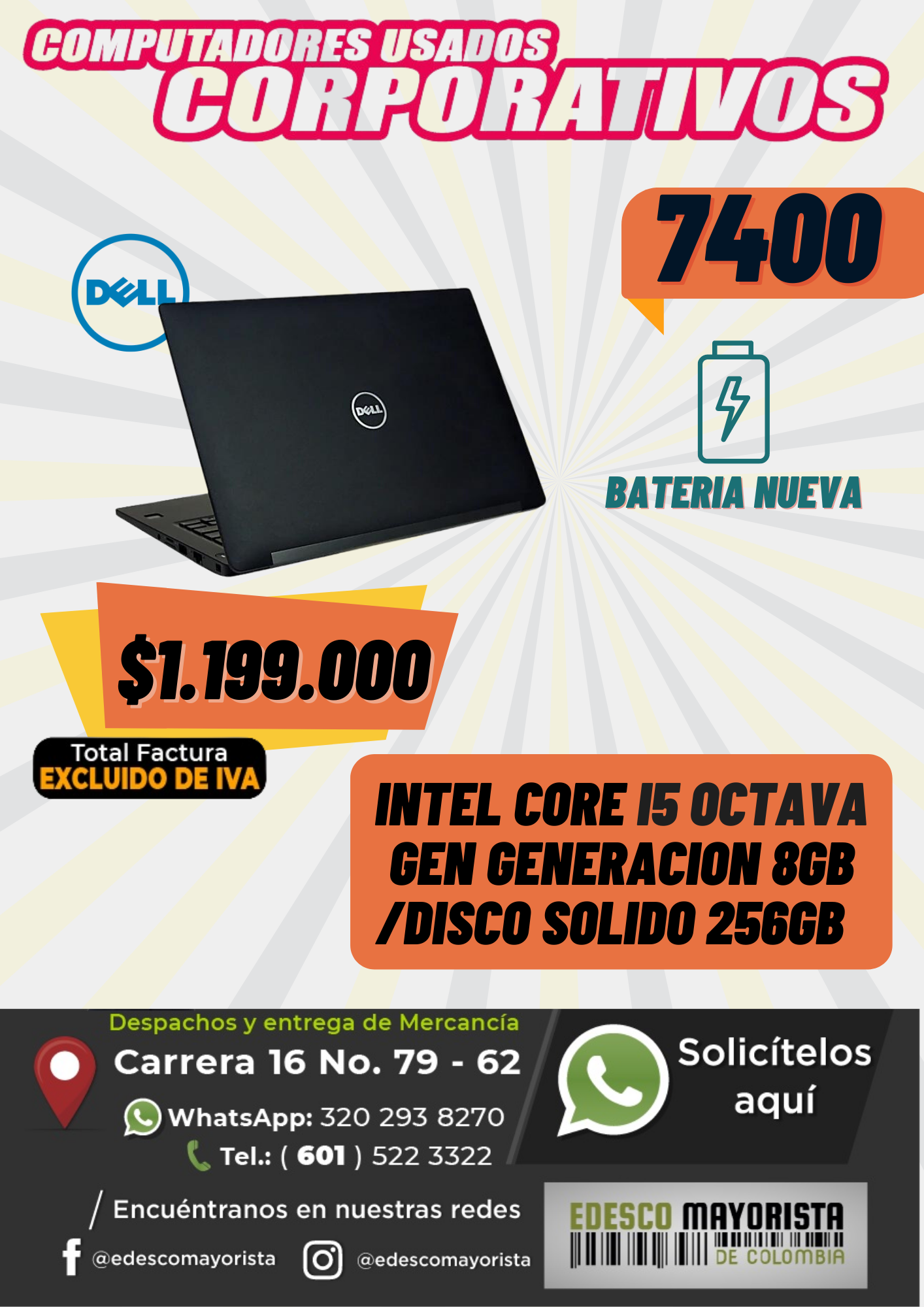 Dell 7400 I5 Pila nueva